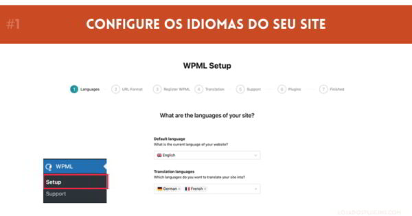 WPML Multilingual CMS Configure os idiomas do seu site English Spanish